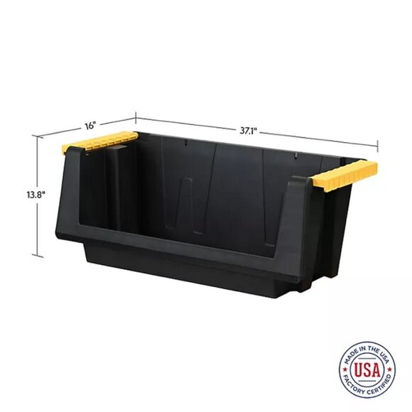 Member's Mark Heavy Duty Large Stackable Storage Bin, 37.1" L x 16.0" D x 13.8" - Picture 2 of 4